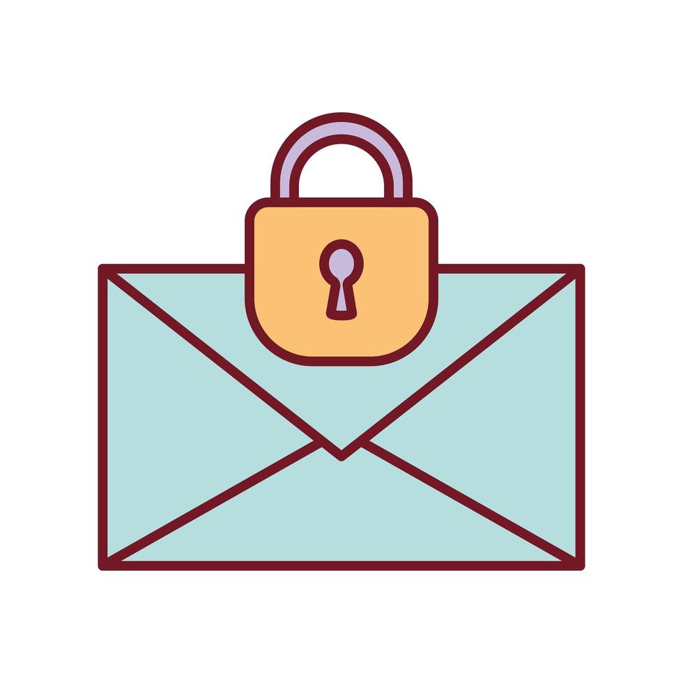 envelope with a padlock on a white background vector