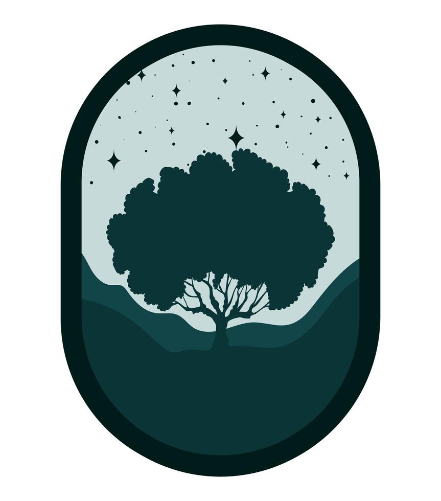 emblema de silueta de árbol vector