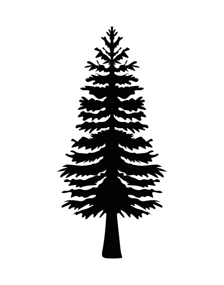 silueta de árbol aislado vector