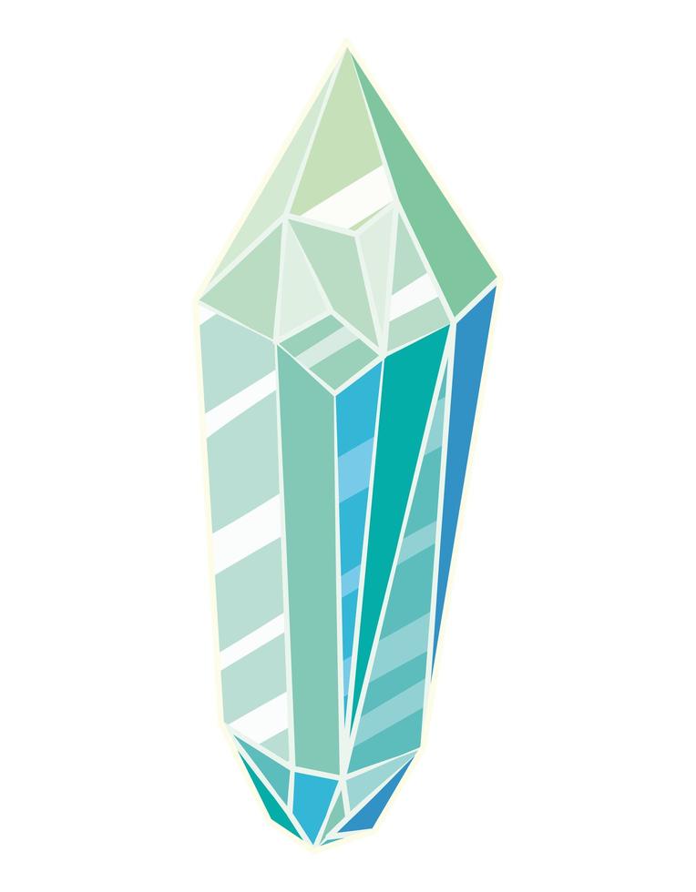 cute aquamarine crystal vector