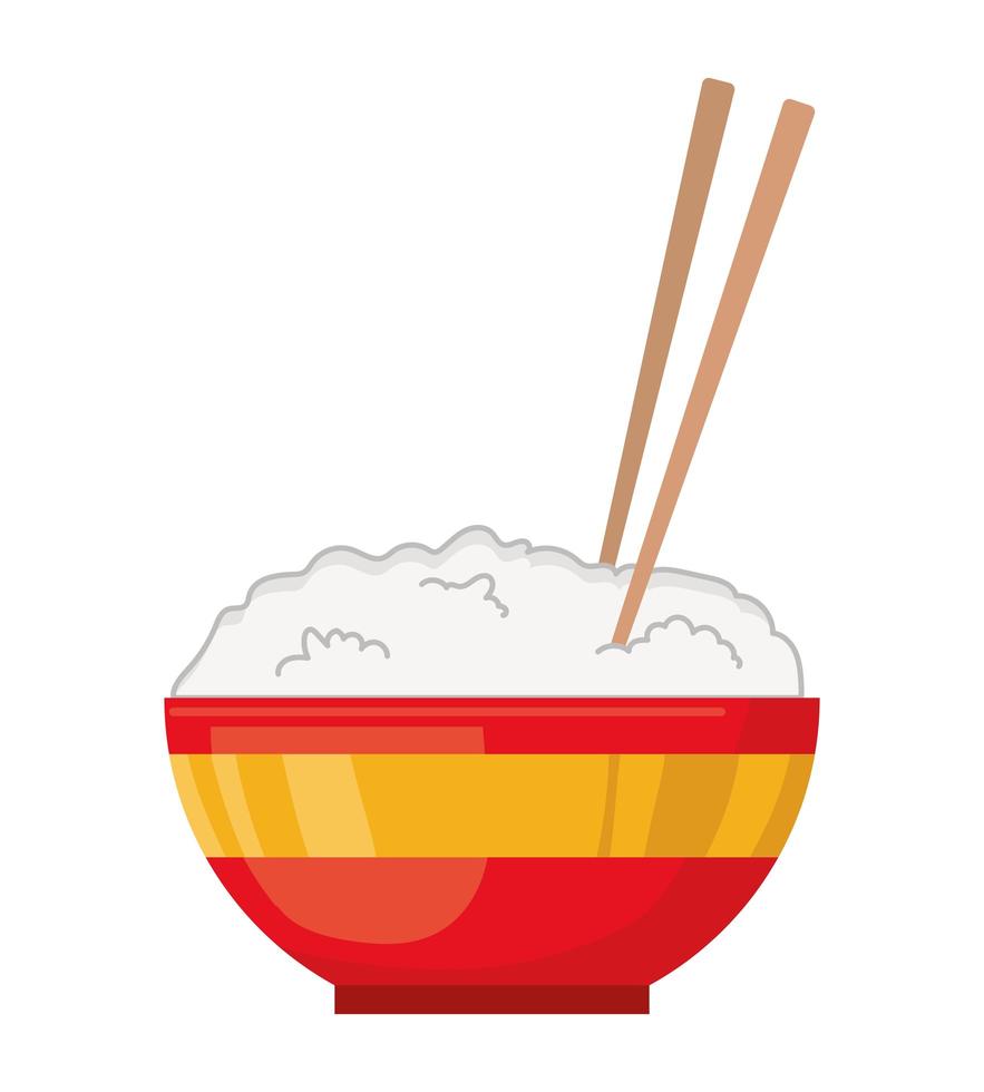 rice in bowl vector