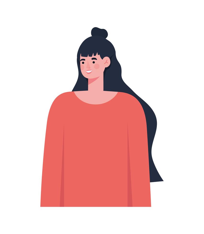 cute woman icon vector