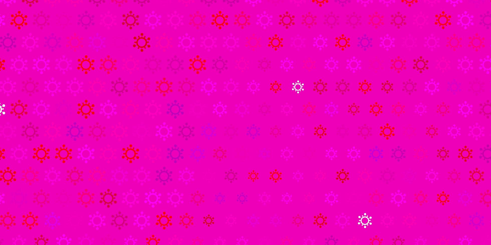 Dark pink vector pattern with coronavirus elements