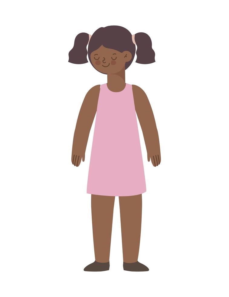 little black girl with braids vector