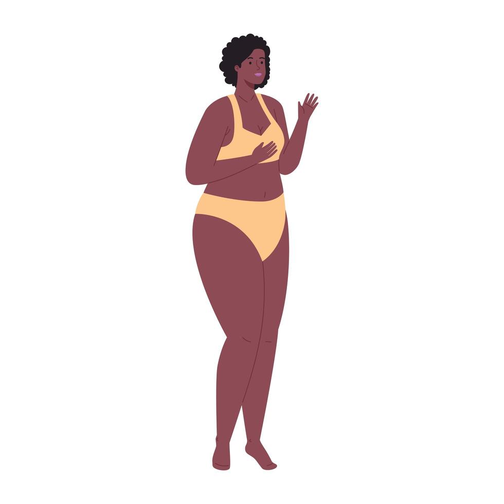 black big woman in underwear vector