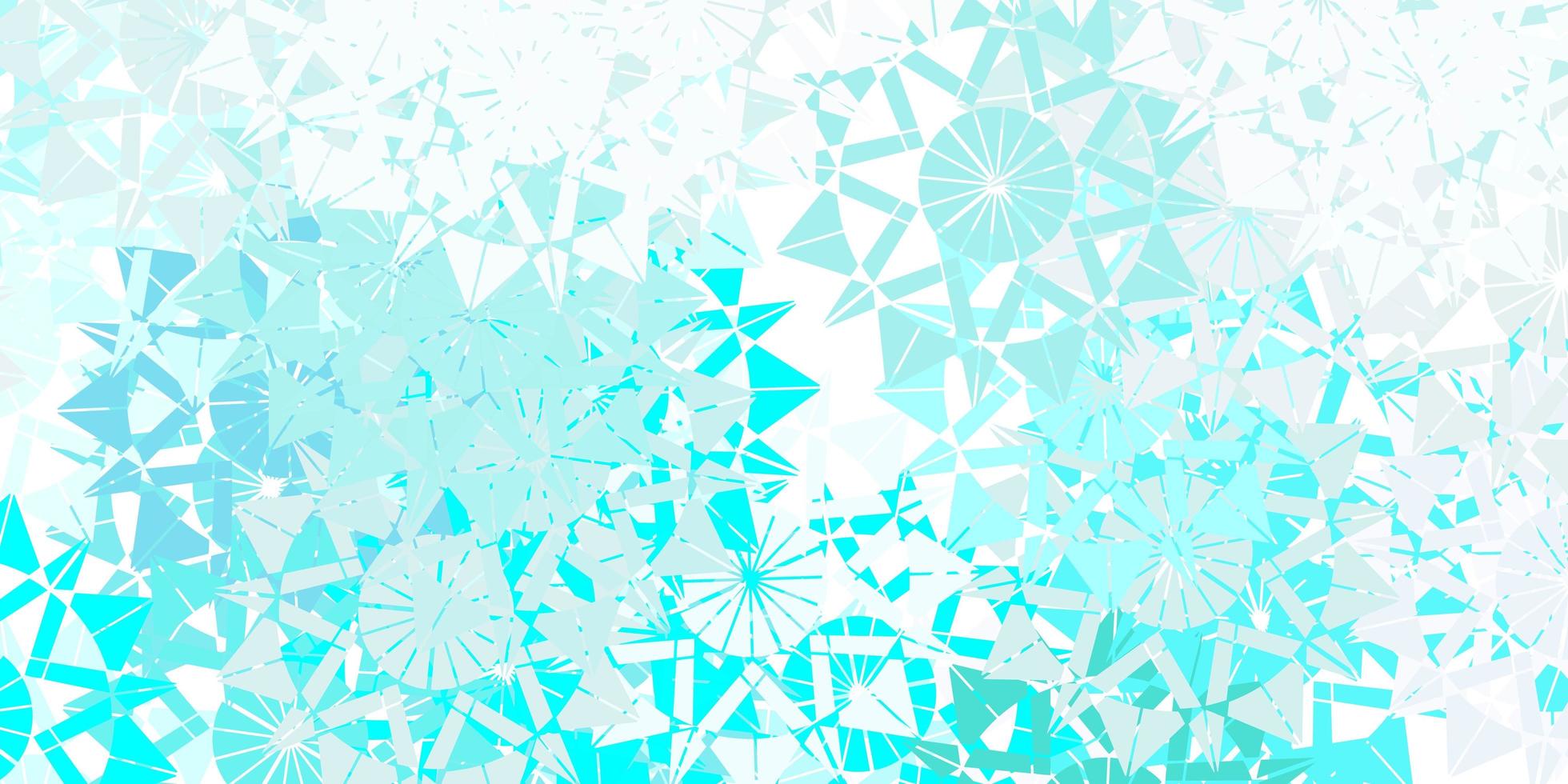 plantilla de vector azul claro con copos de nieve de hielo