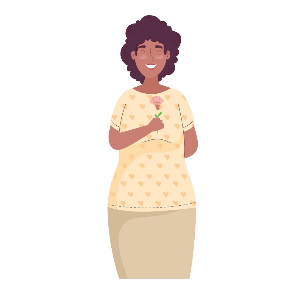happy beautiful black woman character vector illustration design