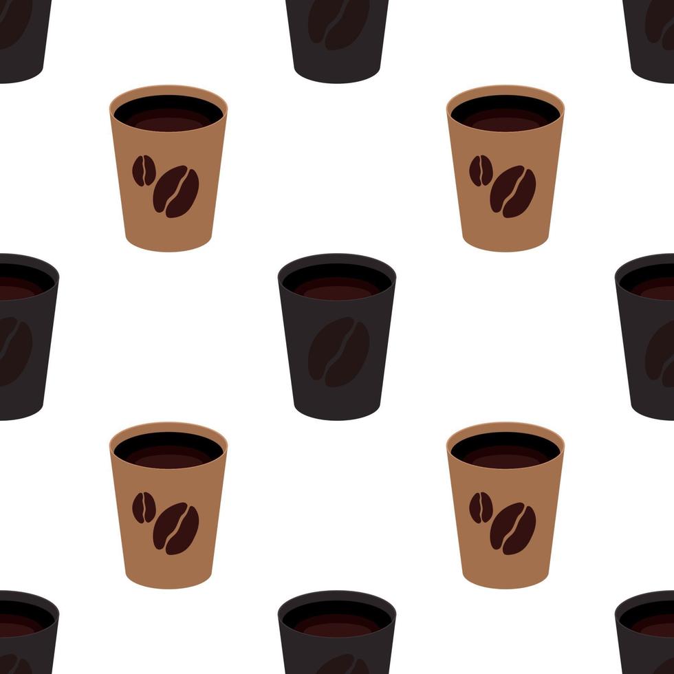 Seamless Pattern Background with Cup of Coffee. Vector Illustration