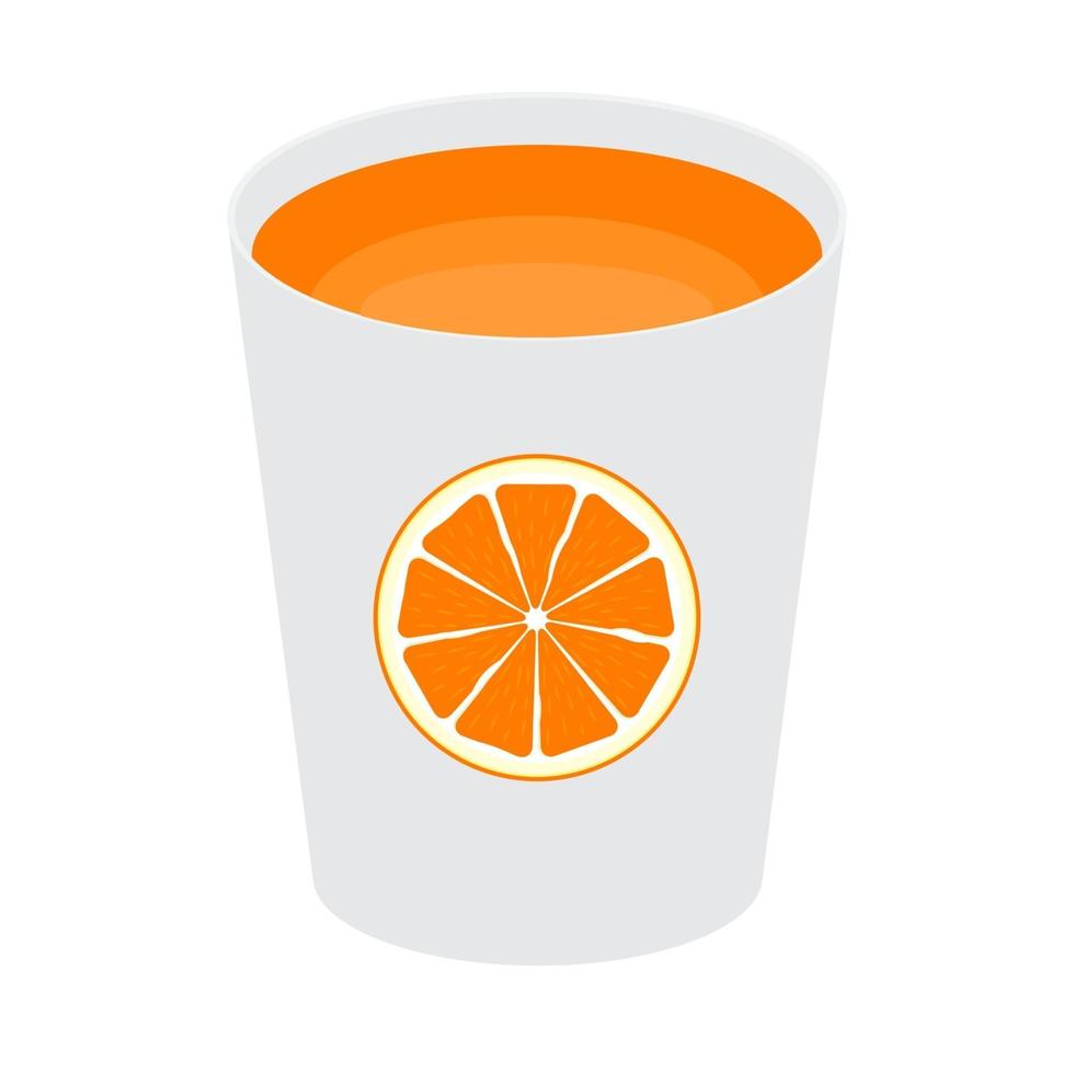 Vitamin Orange Juice Glass Cup Simple Icon. Vector Illustration EPS10
