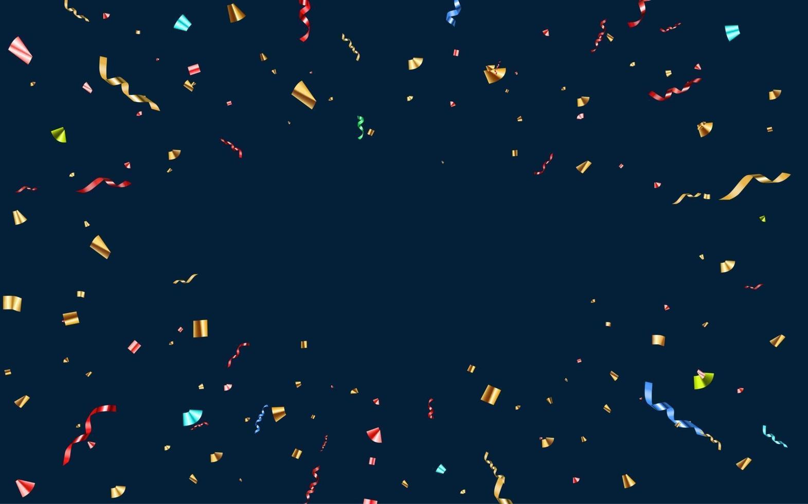 Abstract Confetti and Glossy Glitter Ribbon for Party Holiday Background. Vector Illustration EPS10