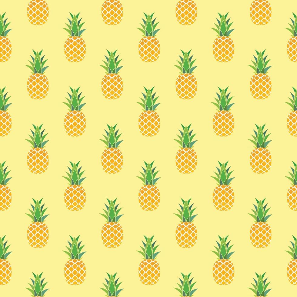 Pineapple Seamless Pattern Background. Vector Illustration