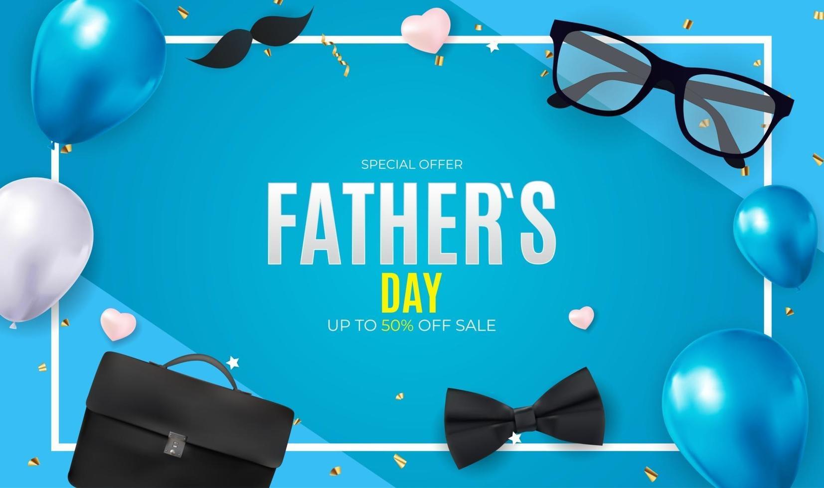 Father s Day Sale Background. Poster, flyer, greeting card, header for website. Vector Illustration. EPS10