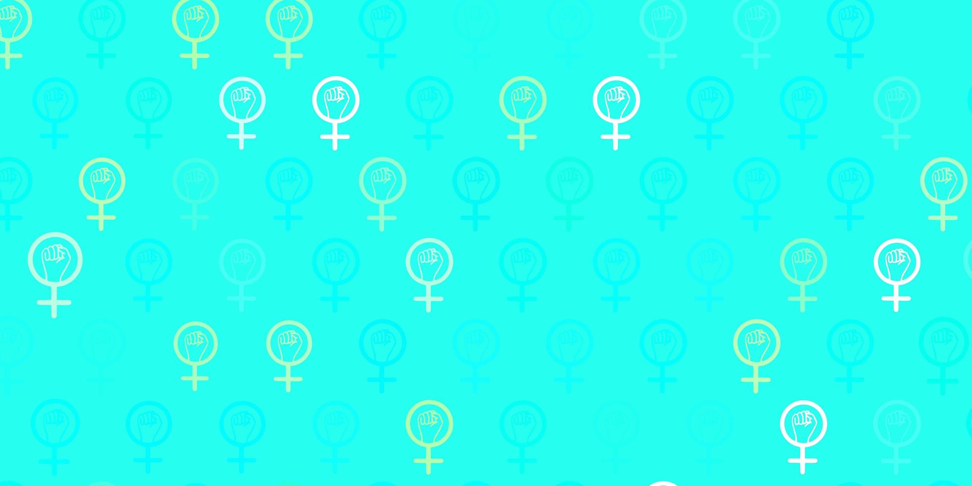 Light Green vector texture with women rights symbols