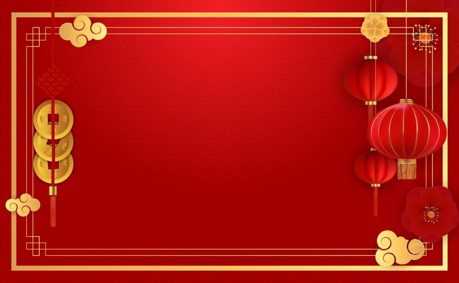 Abstract Chinese Holiday Background with plum flowers. Vector Illustration EPS10