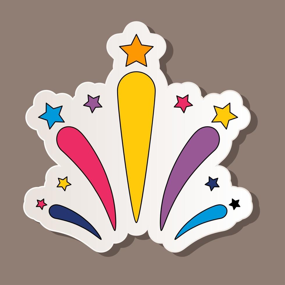 Firework Party Holiday Sticker Icon. Vector Illustration EPS10