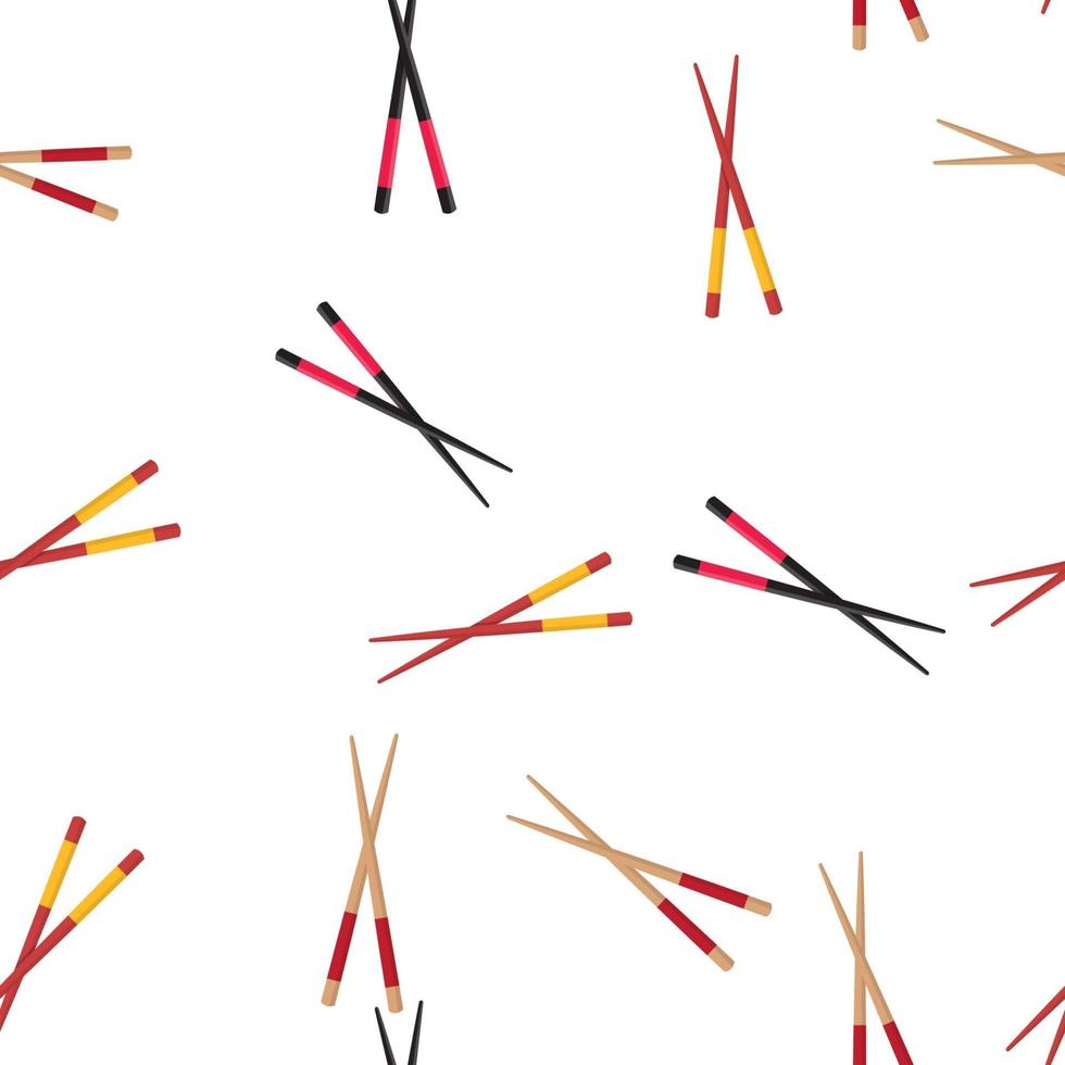 Chopstick Japanese Seamless Pattern Background. Vector Illustration
