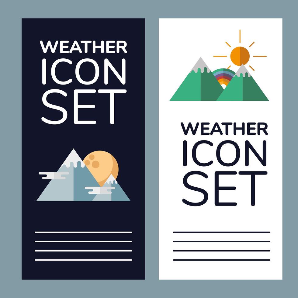 weather icon set frames vector design