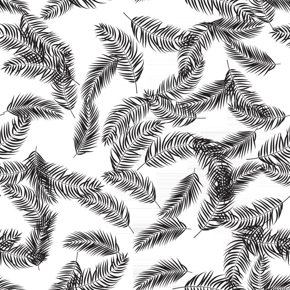 Tropical Palm Leaves Seamless Pattern Background. Vector Illustration