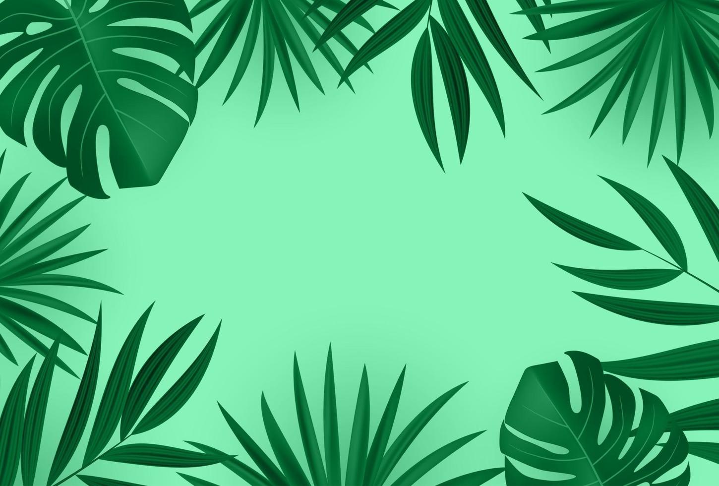 Natural Realistic Palm Leaf Tropical Background. Vector illustration EPS10