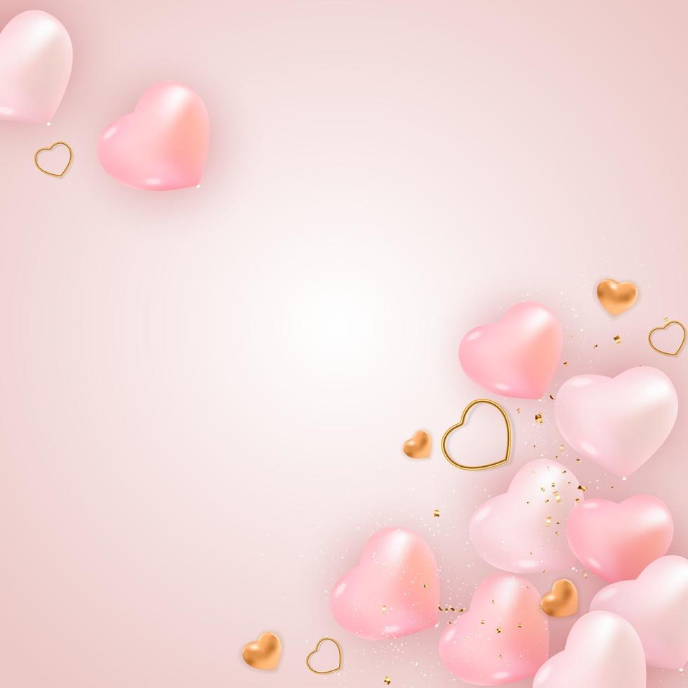 Valentine s Day Background Design. Template for advertising, web, social media and fashion ads. Poster, flyer, greeting card, header for website Vector Illustration EPS10