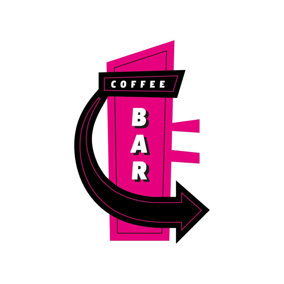 Coffee bar with arrow banner vector design