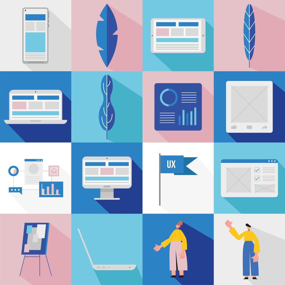 web design symbol set vector illustration
