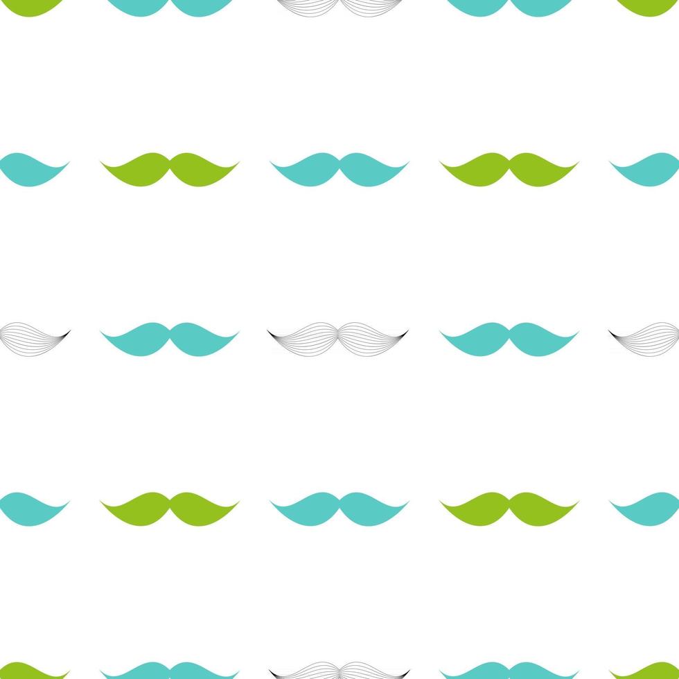 Mustache Seamless Pattern, Father s Day Background Vector Illustration