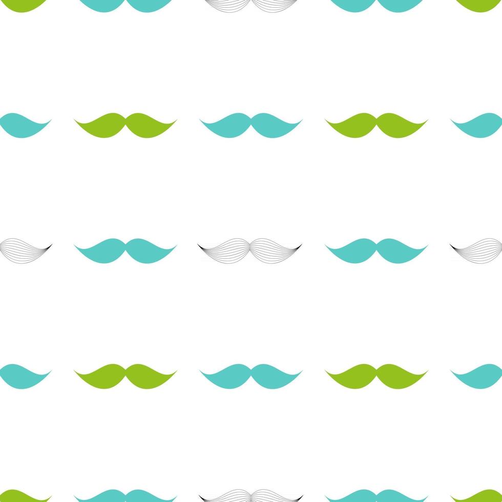 Mustache Seamless Pattern, Father s Day Background Vector Illustration