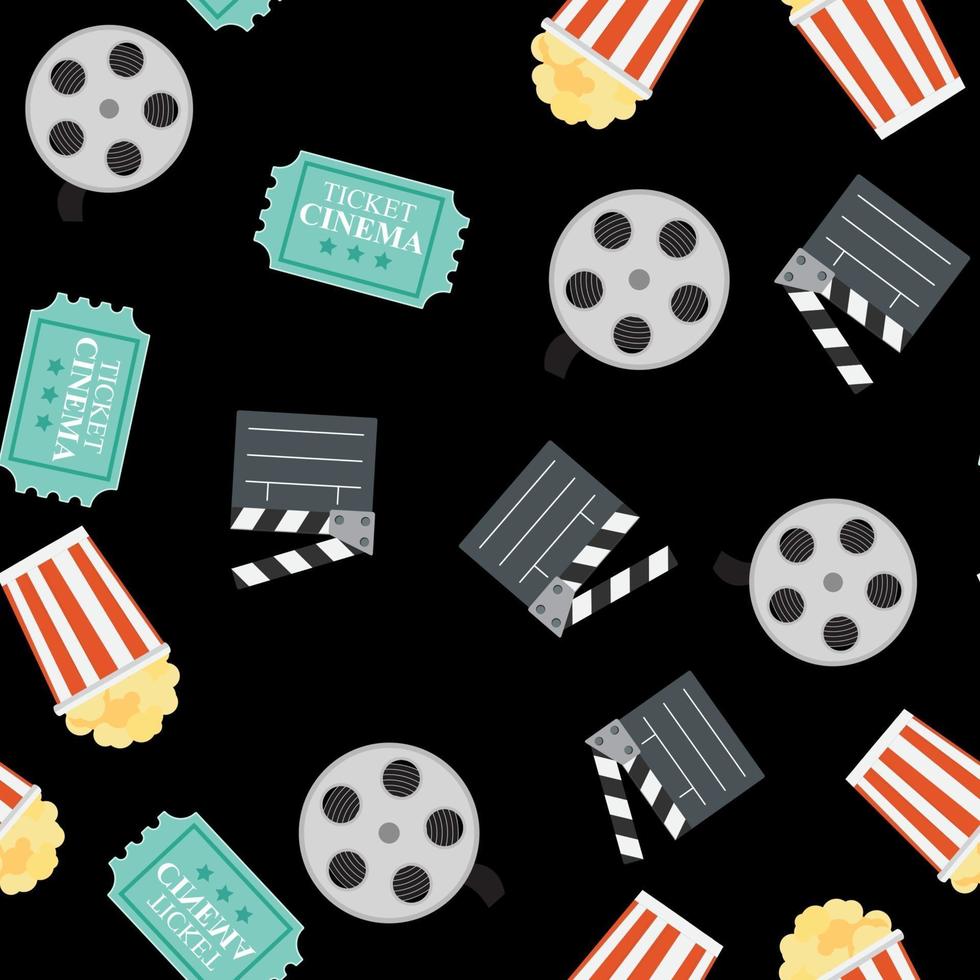 Cinema Seamless Pattern. Vector Illustration on white