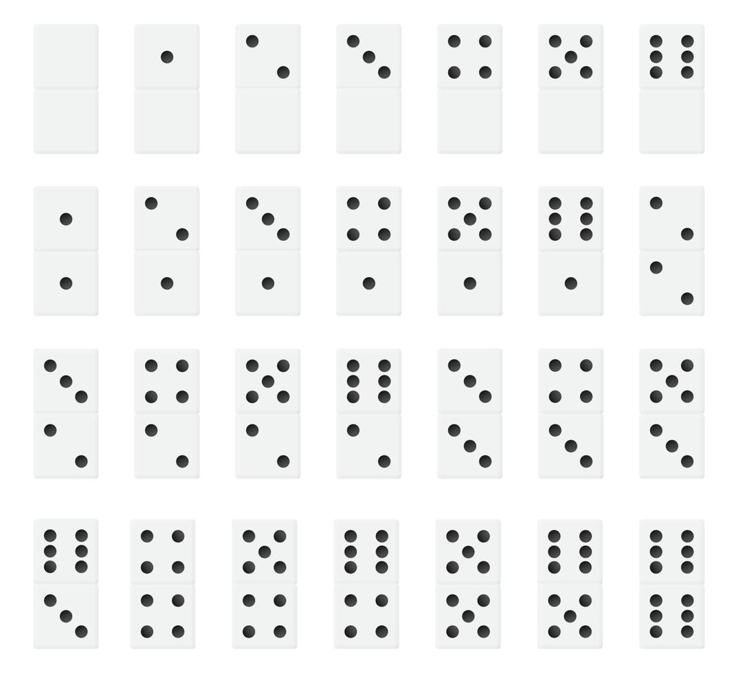 Ilustración de vector de dominó realista negro plástico eps10