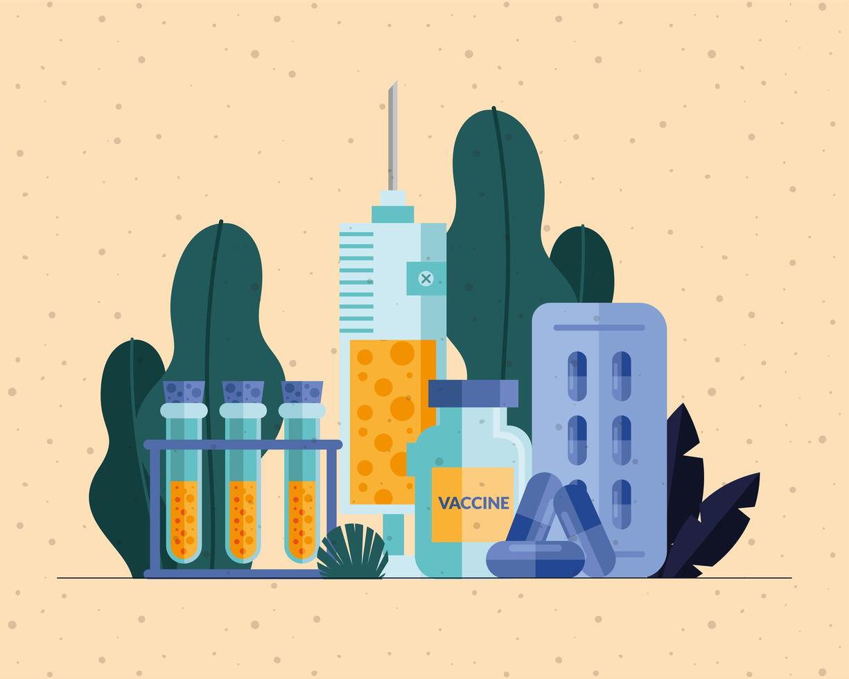 covid19 vaccine set collection icons vector