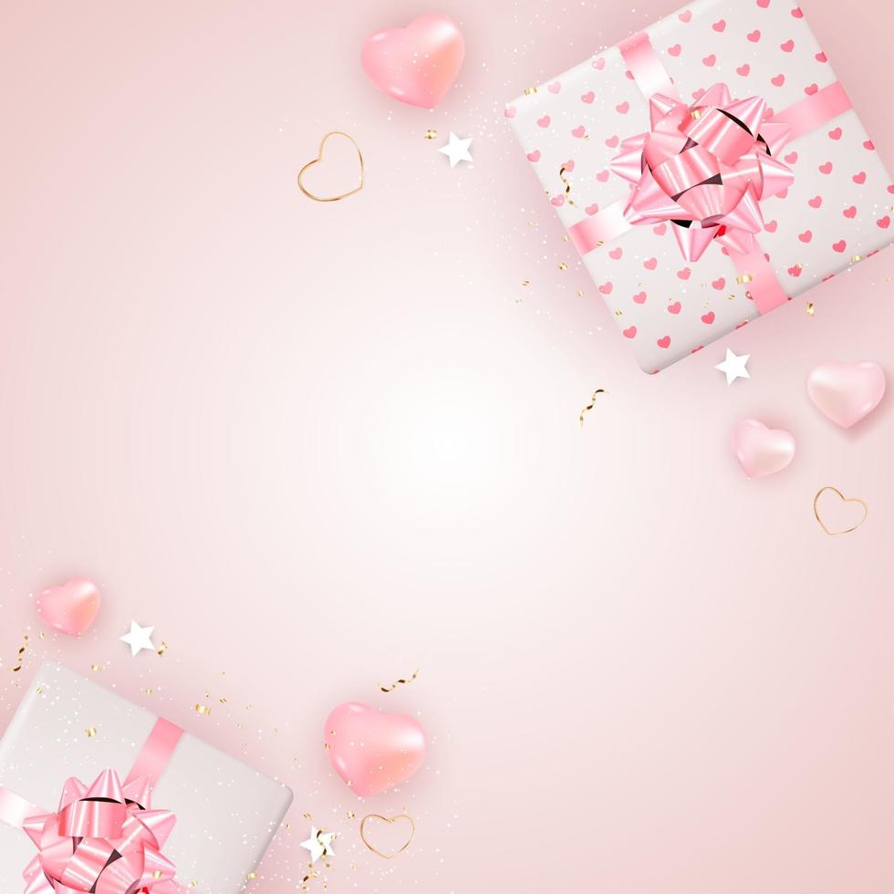 Valentine s Day Background Design. Template for advertising, web, social media and fashion ads. Horizontal poster, flyer, greeting card, header for website Vector Illustration EPS10