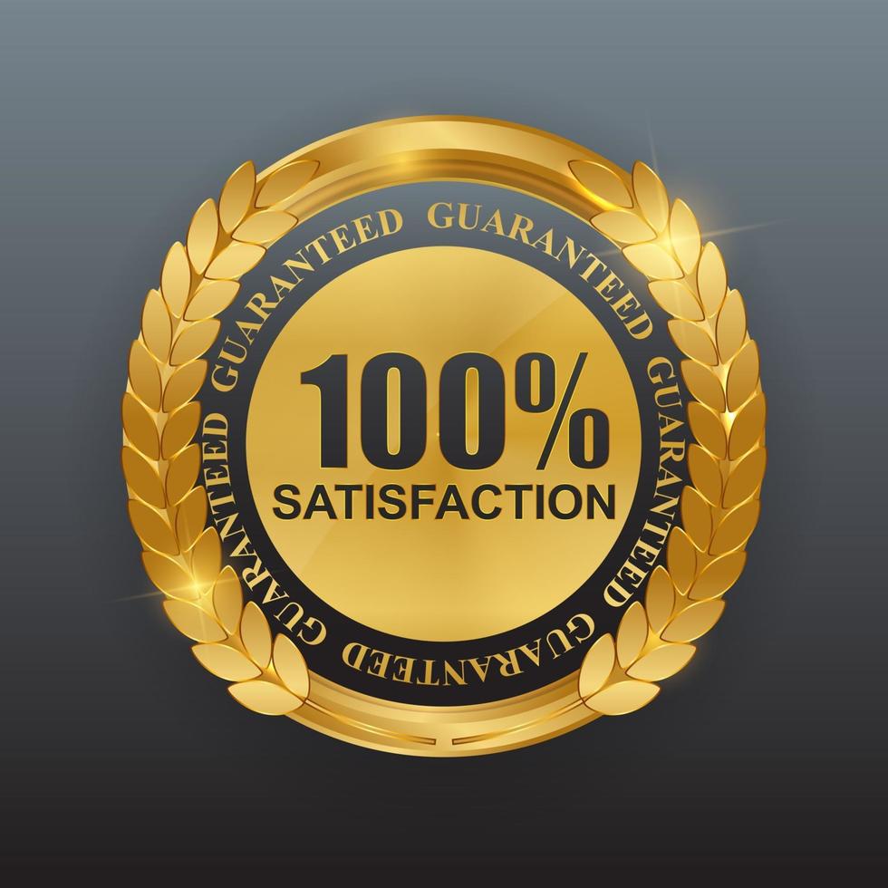 Abstract Gold Label 100 Satisfaction Template. Vector Illustration