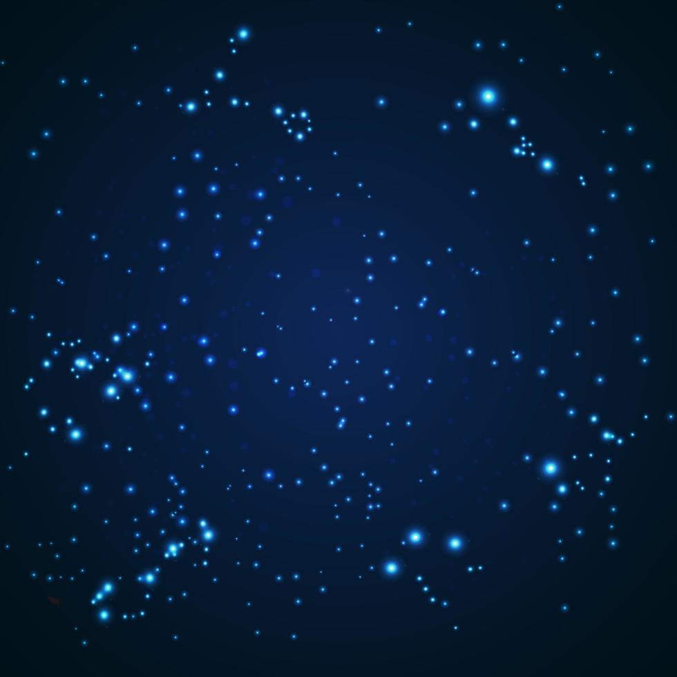 Dark Glossy Night Sky with Stars Background. Vector Ilustration