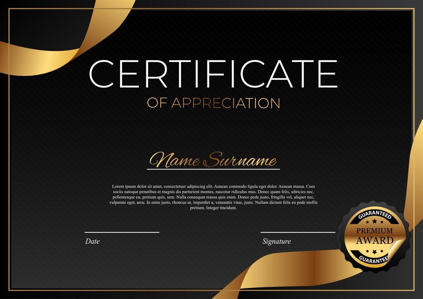 Certificate template Background. Award diploma design blank. Vector Illustration