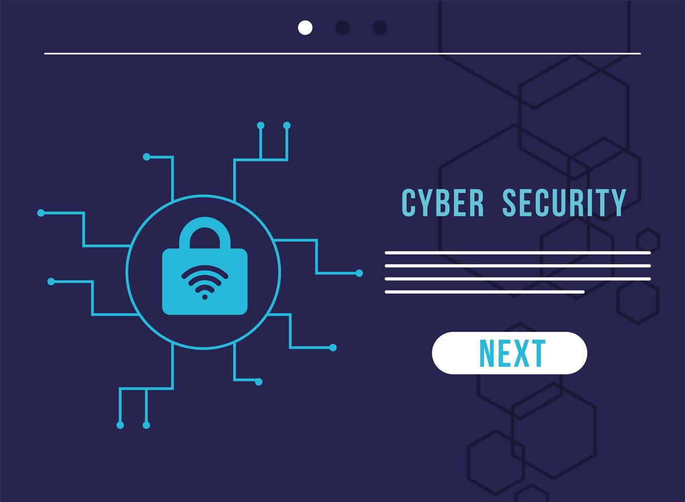 cyber security infographic with padlock and wifi signal vector