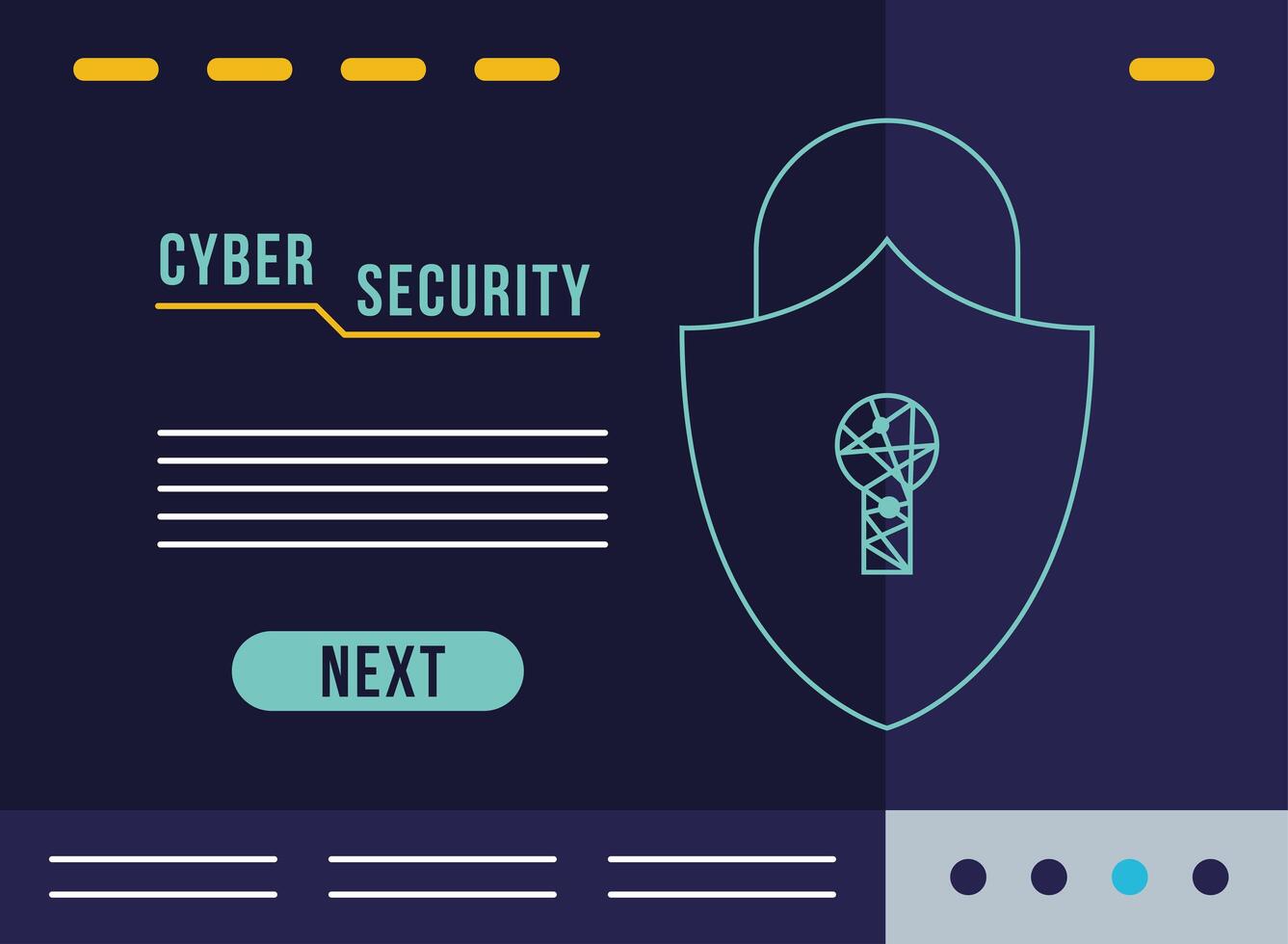 cyber security infographic with padlock shield vector