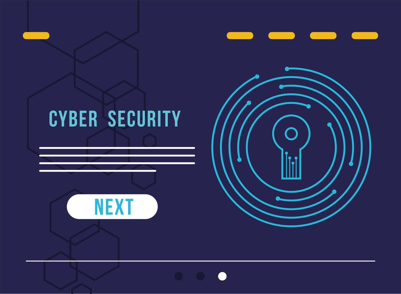 cyber security infographic with key hole in circuit vector