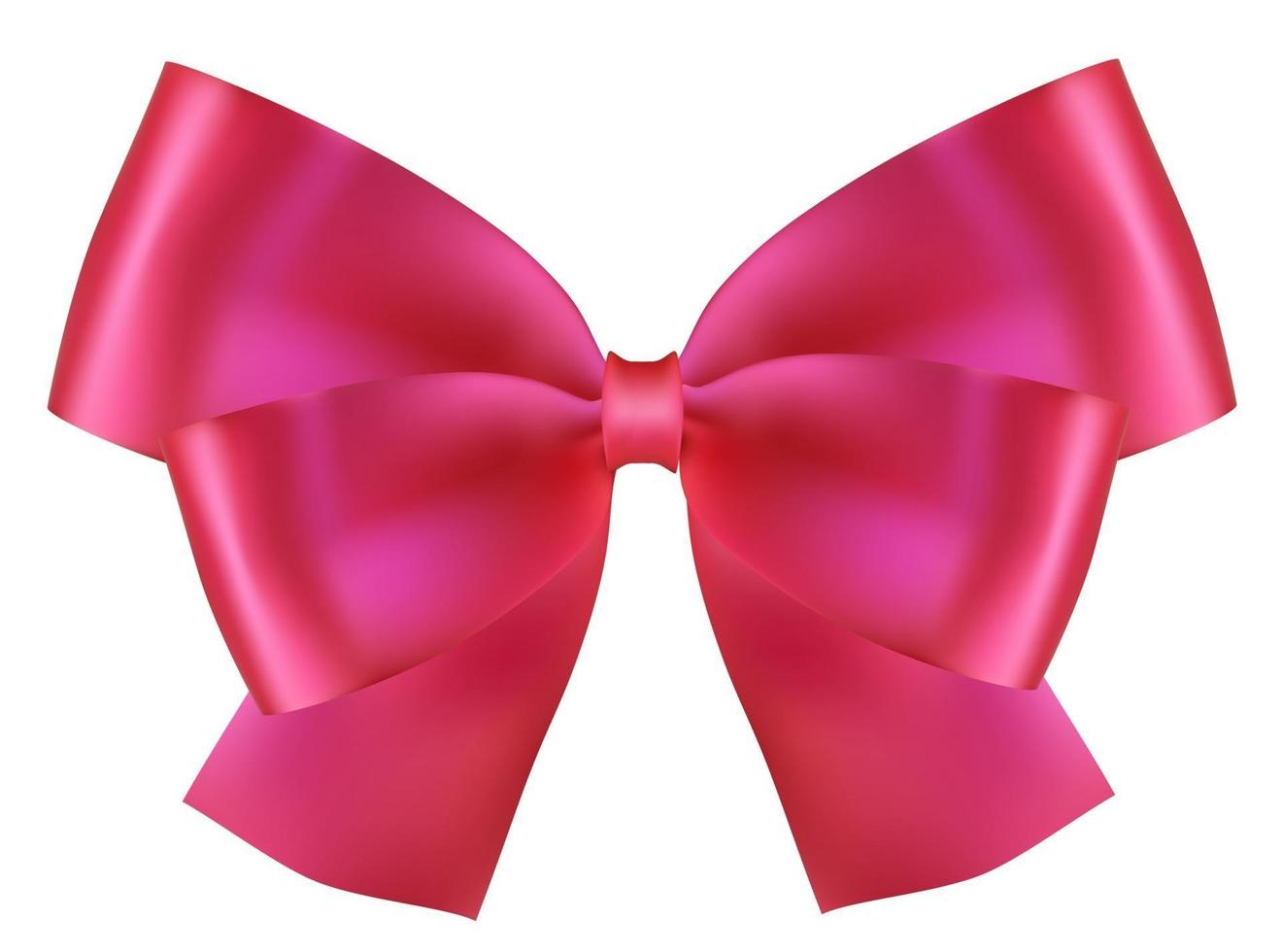 Realistic Pink Silk Bow Vector Illustration on white