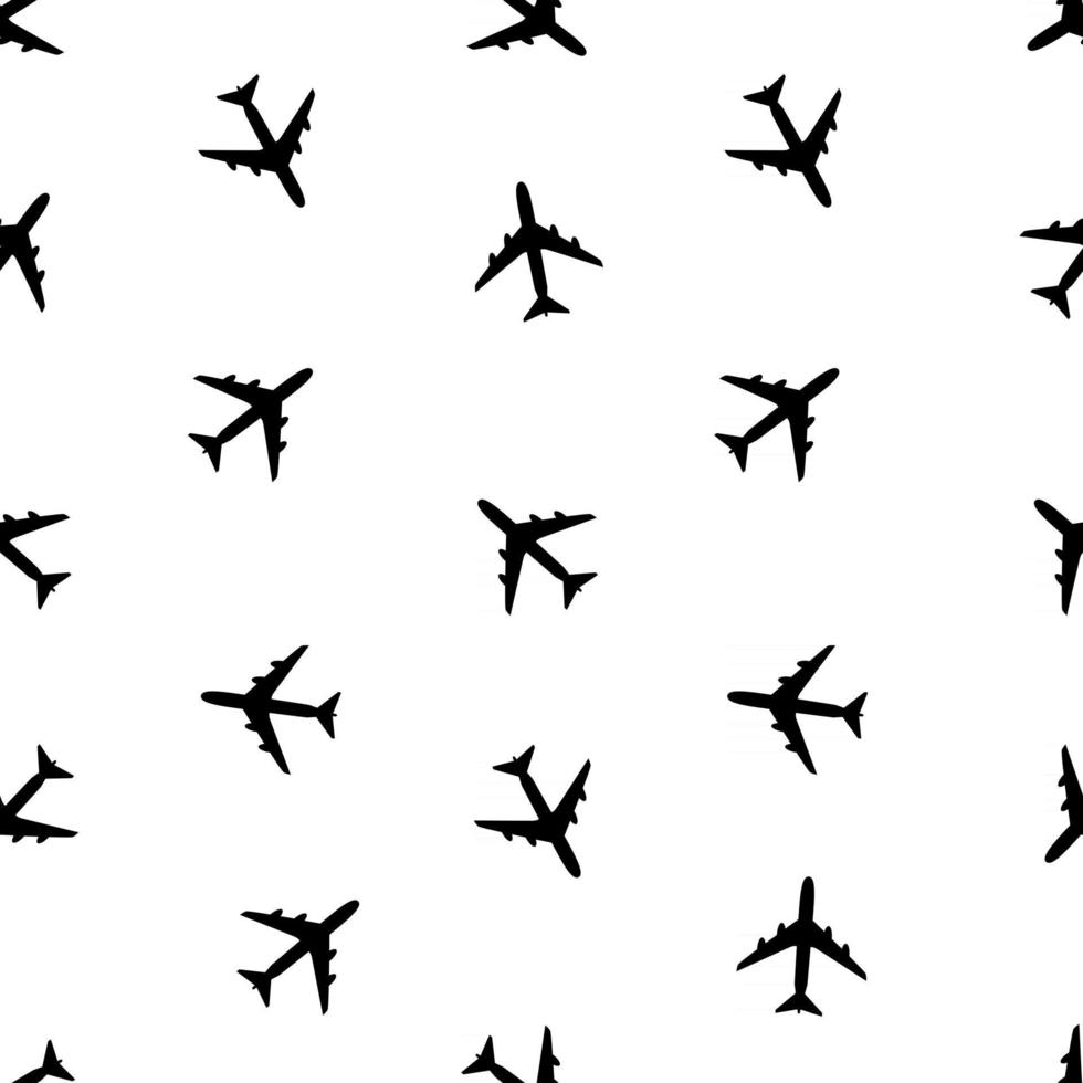 Airplane Seamless Pattern on Background Vector Illustration