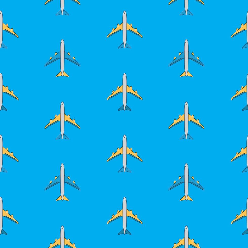 Airplane Seamless Pattern on Background Vector Illustration