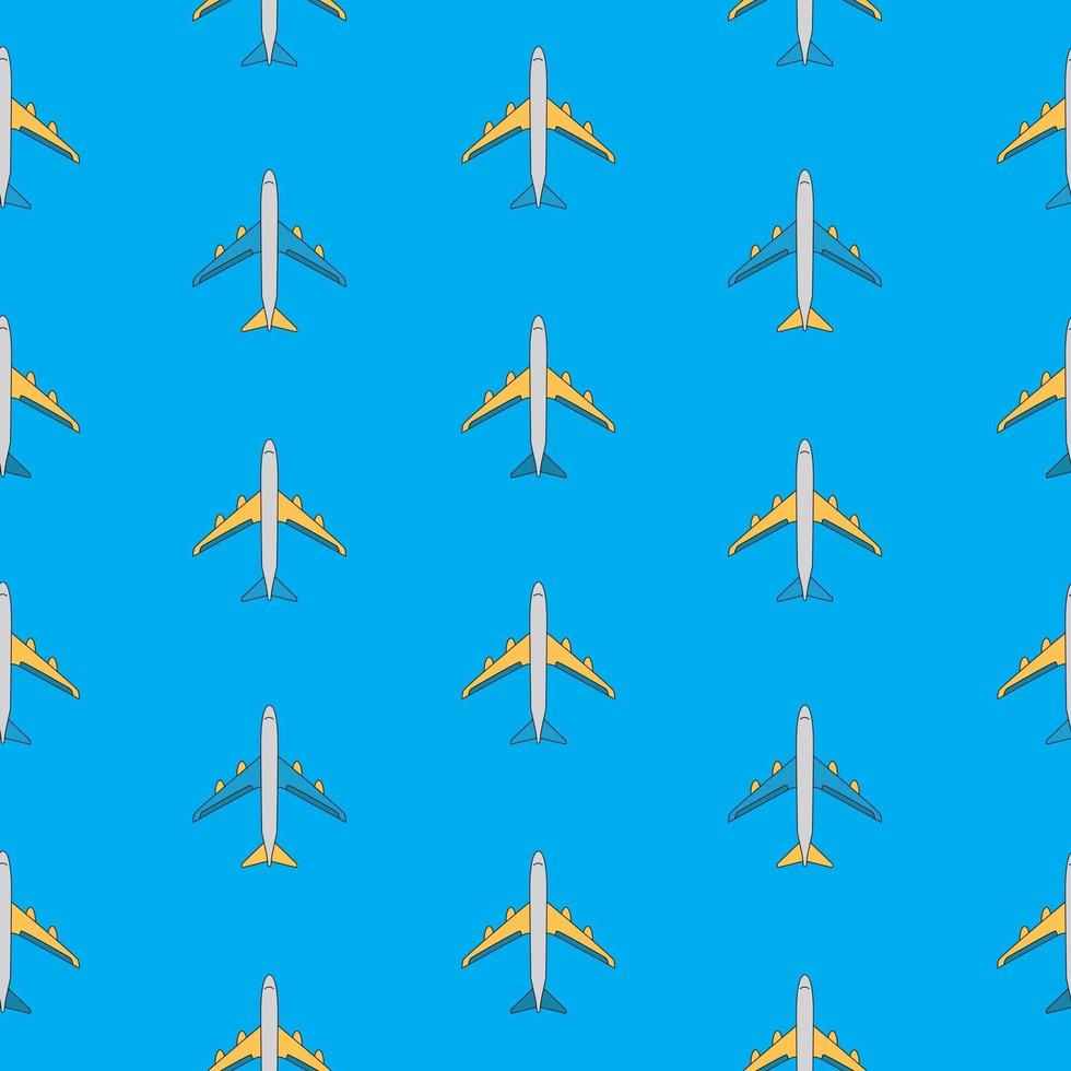 Airplane Seamless Pattern on Background Vector Illustration