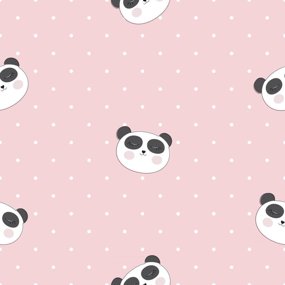 Little cute panda seamless pattern for card and shirt design. Vector Illustration
