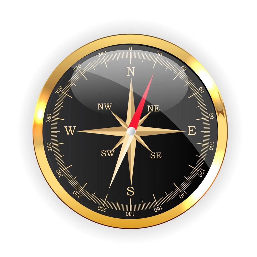 Compass direction icon for web design isolated on white background. Vector Illustration