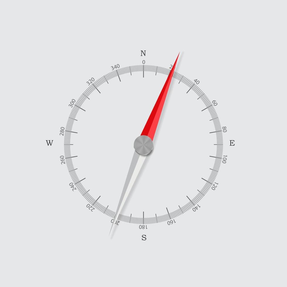 Compass direction icon for web design isolated on white background. Vector Illustration