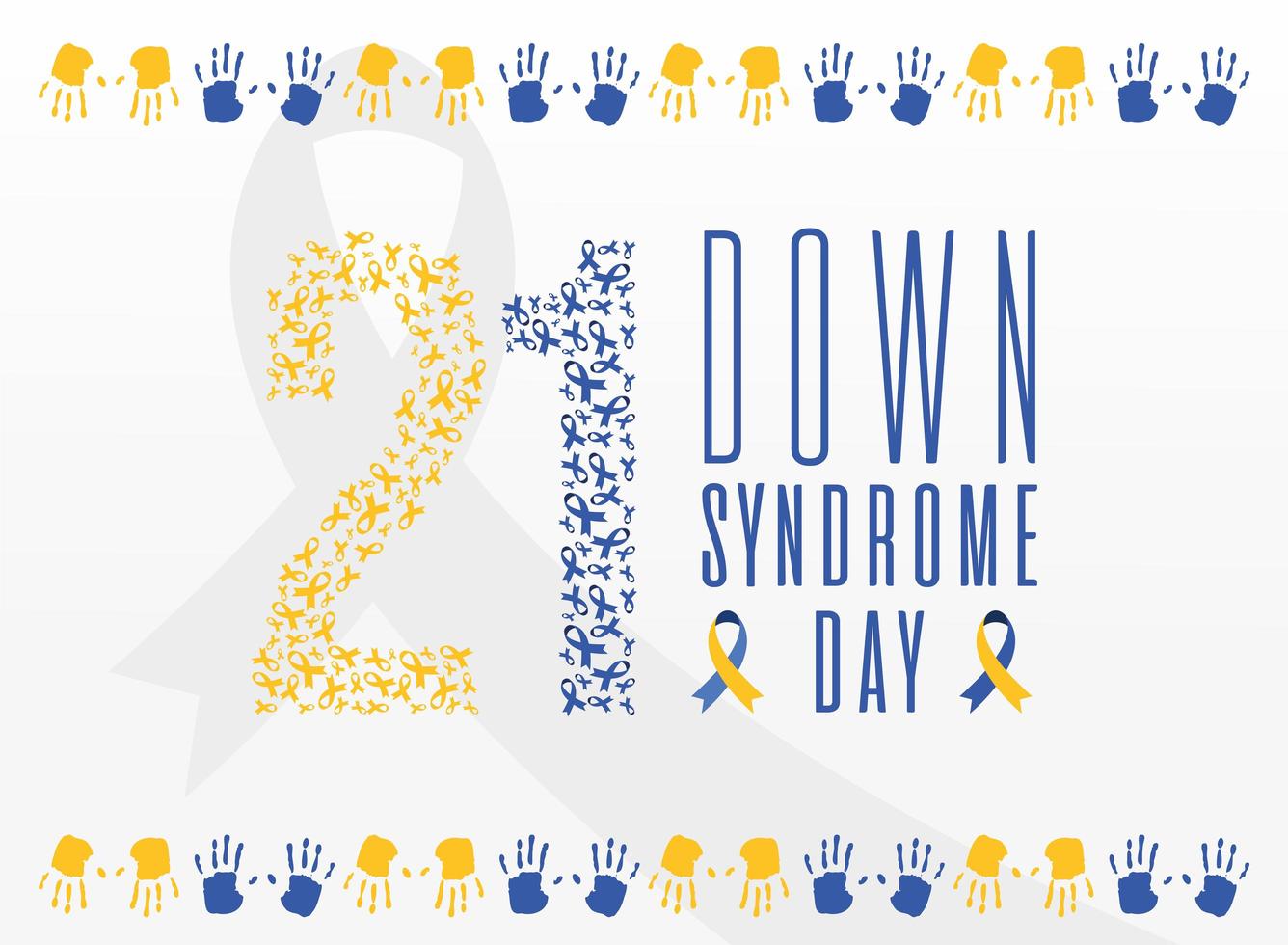down syndrome day with hand prints vector design