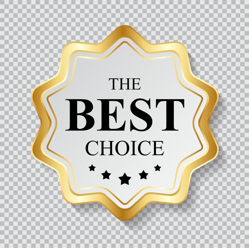 Gold Label The Best Choice Template. Vector Illustration