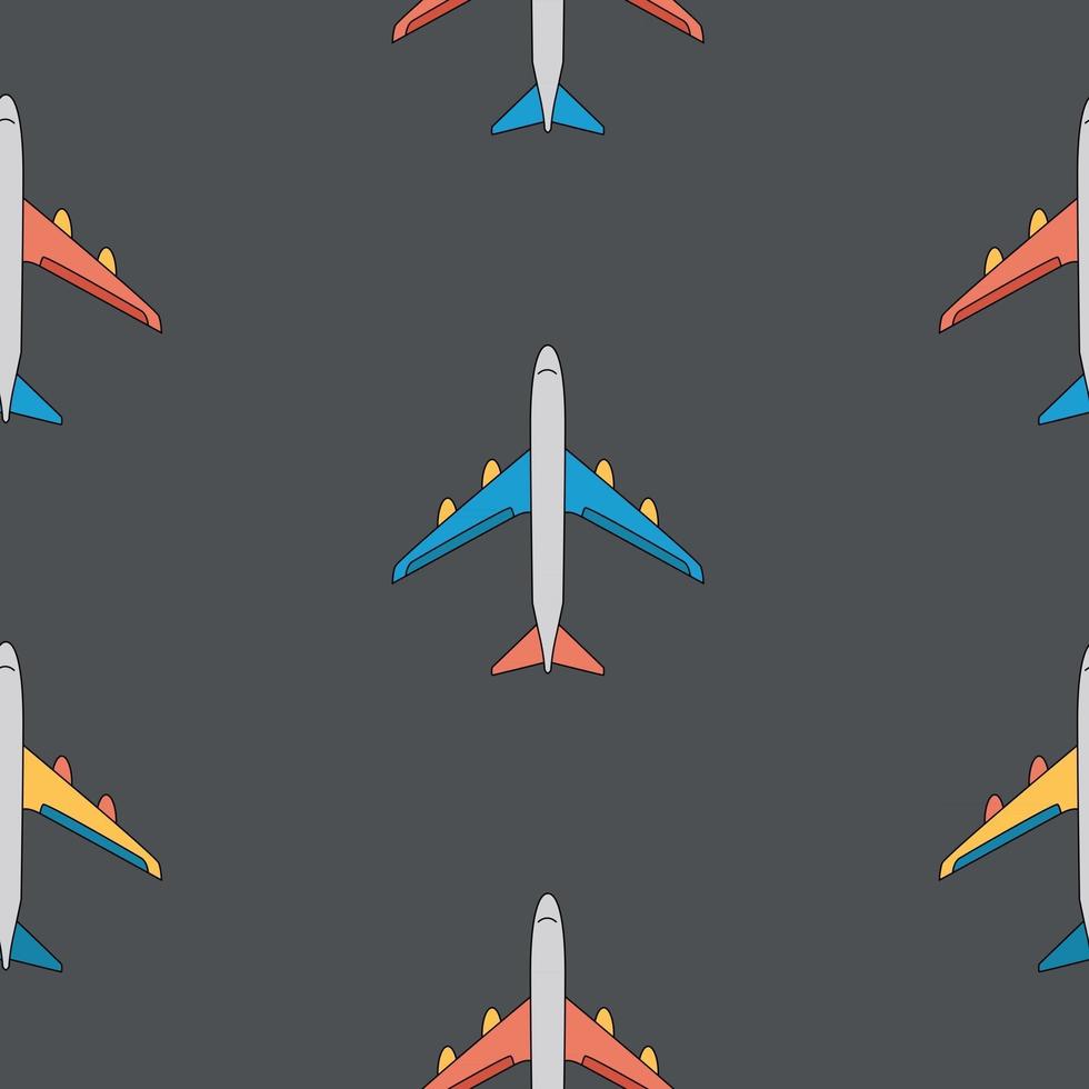 Airplane Seamless Pattern on Background Vector Illustration