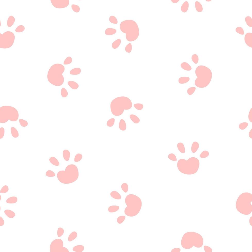 Animal Paw Seamless Pattern Simple Background. Vector Illustration