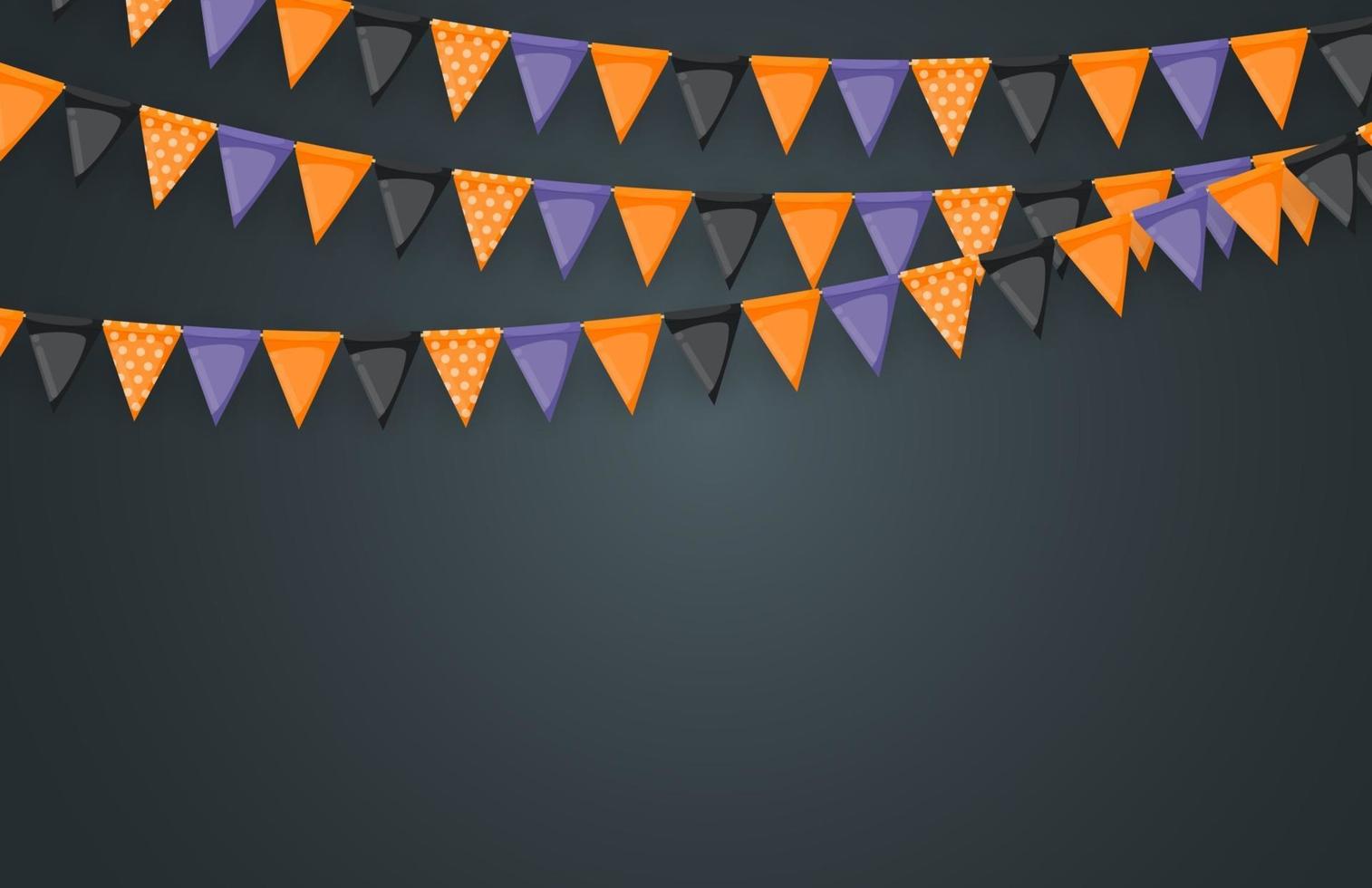 banner con guirnalda de banderas y cintas. Fondo de fiesta navideña para fiesta de cumpleaños, carnaval. ilustración vectorial vector